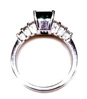 Ringe Sommer Dame Anello Con Smeraldo in Weißgold Smeraldo 1.13 Ct SME CT 1.13 DIA CT 0.49 G/VS - SME CT 1.13 DIA CT 0.49 G/VS